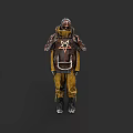 Fantasy Warrior Character In Beast Themed Armour With Star Symbol Design
