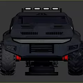 Military Armored Truck With Six Wheels Open Cargo Bed And Roof Lights