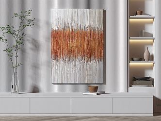 Modern abstract painting decorative painting 3d model