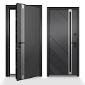 Modern Swing Door Design With Stylish Geometric Lines And Dark Panel Finish