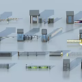 Various Access Control Equipment Including Turnstiles Boom Gates And Security Booths 3d model