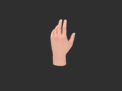 Detailed Realistic Flesh Colored Human Hand Model Isolated on Black Background 3d model