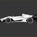 White Convertible Sports Car With Sleek Aerodynamic Design Blue Interior And Black Wheels