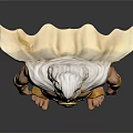 Mythological God Statue White Hair Beard Muscular Build Robe Golden Belt Sandals Lightning Bolt