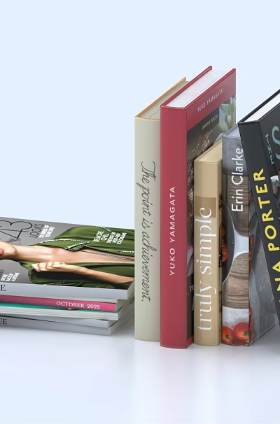 Stack of Assorted Books and Magazines with Colorful Covers and Diverse Spines 3d model