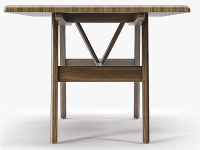 Modern Wooden Dining Table Design With Cross Leg Structure And Smooth Tabletop 3d model
