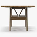 Modern Wooden Dining Table Design With Cross Leg Structure And Smooth Tabletop 3d model