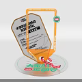 2024 Big Eater Challenge Champion Gift Orange Trophy With Label And Base