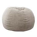 Comfortable Light Gray Bean Bag Sofa Stool With Patterned Blanket And Various Color Choices 3d model