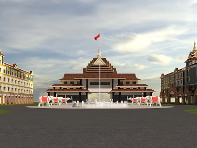 Southeast Asia Ruili Guomen Commercial Building Sue Ruili Guomen Commercial 3d model