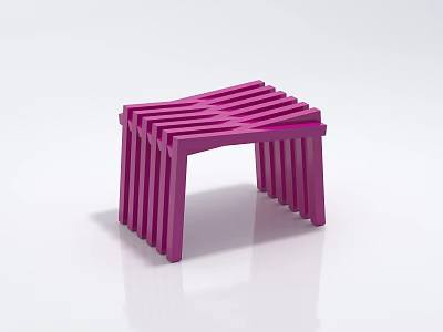 Pink Slatted Leisure Chair With Modern Minimalist Design And Sturdy Structure 3d model