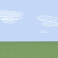 Peaceful Natural Scene With Light Blue Sky White Clouds And Green Grass