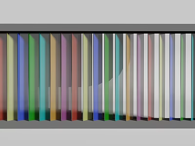 Modern colorful screen partition 3d model
