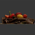 Vibrant Fresh Fruits And Vegetables Arranged On A Checkered Cloth