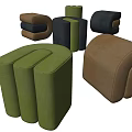 Modern sofa stool 3d model