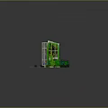 Charming Cartoon Scene With Old Window Frame Vines Potted Plants Green Grass And Stone Path