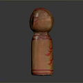 Traditional Red Orange Kokeshi Doll Decor For Modern Furniture Pieces