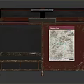 Bus Stop Shelter With Red Roof Blue Construction Warning Sign Metal Bench And Route Map