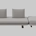 Light Gray Modern Sofa Set With Three Different Modular Configurations And Soft Pillows 3d model