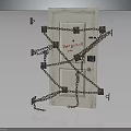 Heavy Duty Metal Chains and Locks Securing White Door with Security Latches