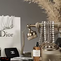 Luxury Accessories Collection Featuring Dior Shopping Bag Chanel Box And Pearl Necklace