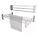 White Foldable Wall Mounted Laundry Drying Rack With Hanging Towel And Towel Holder