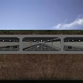 Underground Road Facility With Parking Lanes And Green Vegetation Coverage 3d model