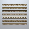 Chinese-style window grilles line silhouette pane window sill border engraved window edge strip construction 3d model