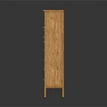 Wooden Storage Cabinet With Step Design Drawers And Wood Grain Details