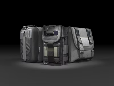 Gray Tactical Backpacks With Multiple Pockets Durable Material And Functional Design 3d model