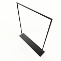 Floor Standing Black Clothes Hanger With Frame Structure And Bottom Tray 3d model