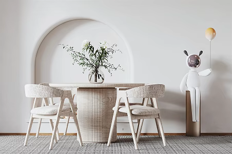 Modern Dining Table and Chair Combination Dining Table and Chair 3d model