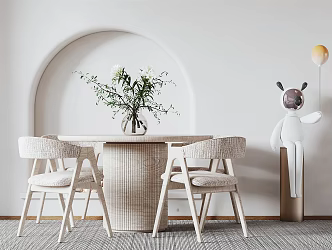 Modern Dining Table and Chair Combination Dining Table and Chair 3d model