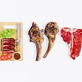 Fresh and Cooked Steak Served on Wooden Cutting Board with Lettuce Tomato and Sauce