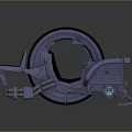 Futuristic Motorcycle With Circular Wheel Design Blue Neon Lights And Metallic Body