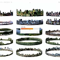 Decorative Circular Backdrop Wall Designs Featuring Urban Cityscapes And Natural Landscapes