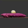 Delicious White Round Food Placed on Pink Patterned Mat over Brown Base Mat