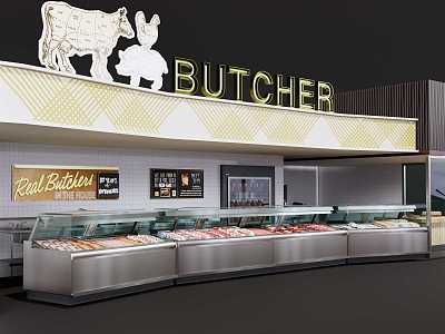 Supermarket meat area model