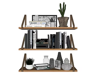 Nordic Wall Storage Rack Storage Rack Ornaments Combination 3d model