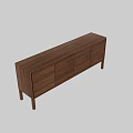 Elegant Modern Wooden Sideboard With Multiple Grid Pattern Drawers And Sturdy Legs 3d model