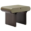 Modern Elegant Bedside Table With Green Leather Top Dark Wooden Legs And Golden Handle Drawer