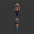 Futuristic Sci Fi Weapon Design With Orange And Blue Color Scheme And Advanced Features 3d model