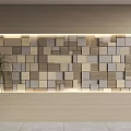Solid wood background wall random square background wall random geometric background wall sofa background wall front desk background wall modeling background wall 3d model