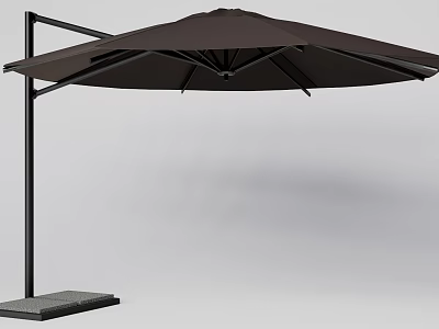 Modern Outdoor Sunshade With Black Frame And Dark Canopy For Patio Use 3d model