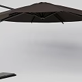 Modern Outdoor Sunshade With Black Frame And Dark Canopy For Patio Use