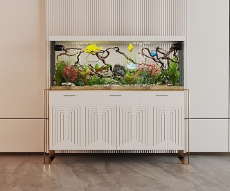 Modern Fish Tank Glass Fish Tank Aquarium Display Cabinet Side Cabinet 3d model