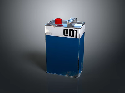 Blue Storage Container With Red Lid And Number 001 Design 3d model