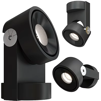 Sleek Black Modern Recessed Spotlights With Adjustable Angle LED Indoor Lighting Fixtures 3d model