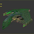 Futuristic Green Sci Fi Vehicle Featuring Glowing Accents And Textured Streamlined Design