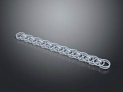 High Quality Hardware Tools Metal Chain with Interconnected Rings and Shiny Finish 3d model